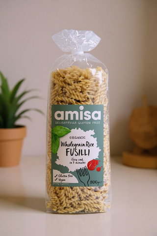 Organic & Gluten Free Wholegrain Rice Fusilli Pasta
