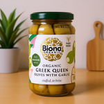Organic Greek Queen Olives Stuffed with Garlic