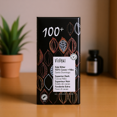 Dark 100+ Chocolate with Cocoa Nibs Vegan Organic