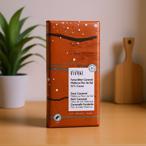 Dark Caramel Salted Chocolate 62% Vegan Organic